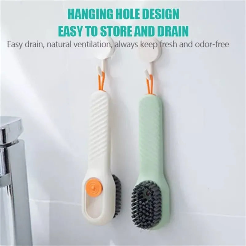 Shoe cleaning brush with soap dispenser