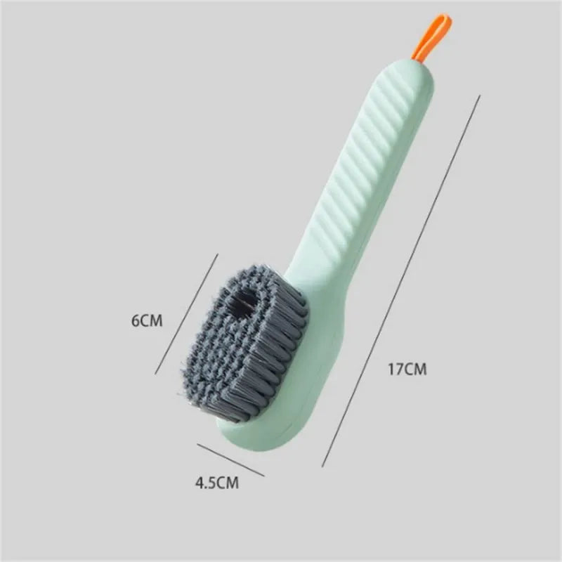 Shoe cleaning brush with soap dispenser